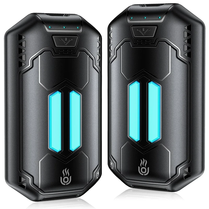 Handwärmer Elektrisch Split 2er-Pack 6000mAh, OUTJUT Tragbare Taschenwärmer 3 Heizmodi Wiederaufladbar Handwärmer Outdoor Sport, Golf, Camping im Winter