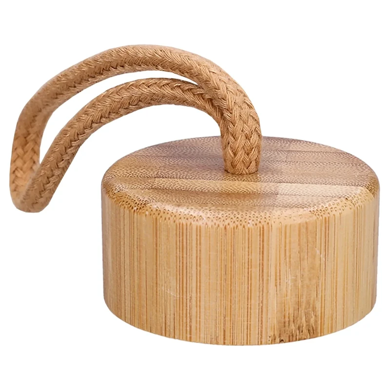 WESSPER Deckel für Trinkflasche aus Bambus, Ersatzteile für Glas Sport Flasche mit Zeitmarkierungen 1L, Flaschen deckel kompatibel mit Wasserflasche, Braun