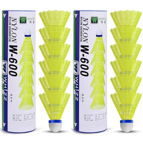 BAIHUALIN WHiZZ Nylon Badminton Bälle Langlebige Federbälle für Indoor und Outdoor Training, Übung, Freizeit, Einsteiger, 10x Gelb-Blau
