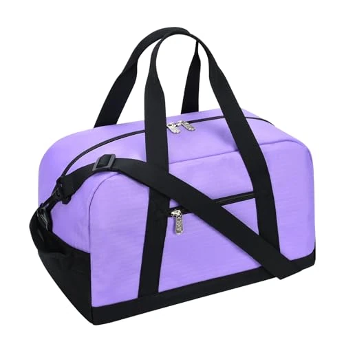 YoKelly Kleine Seesack Mini Reisetasche, Sporttasche 18L Small Duffel Bag XS, Schulsporttasche, Weekender, Fitnesstasche 35x20x25cm -Lila