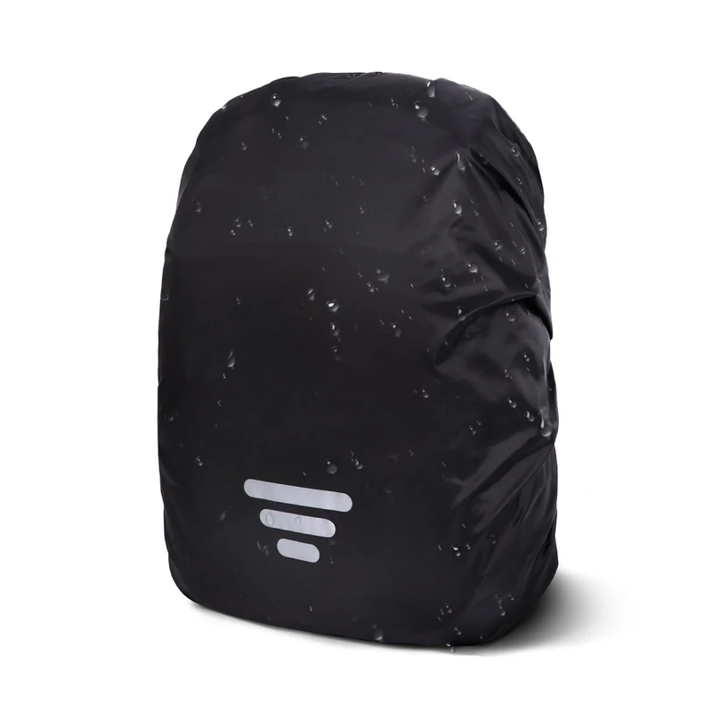 Moorle Regenschutz für Rucksack, wasserdichte Rucksack mit Reflexstreifen, 18-25L Regenhülle Schulranzen, Reflektor Rucksacküberzug Schwarz für Wandern, Camping, Reisen, Radfahren