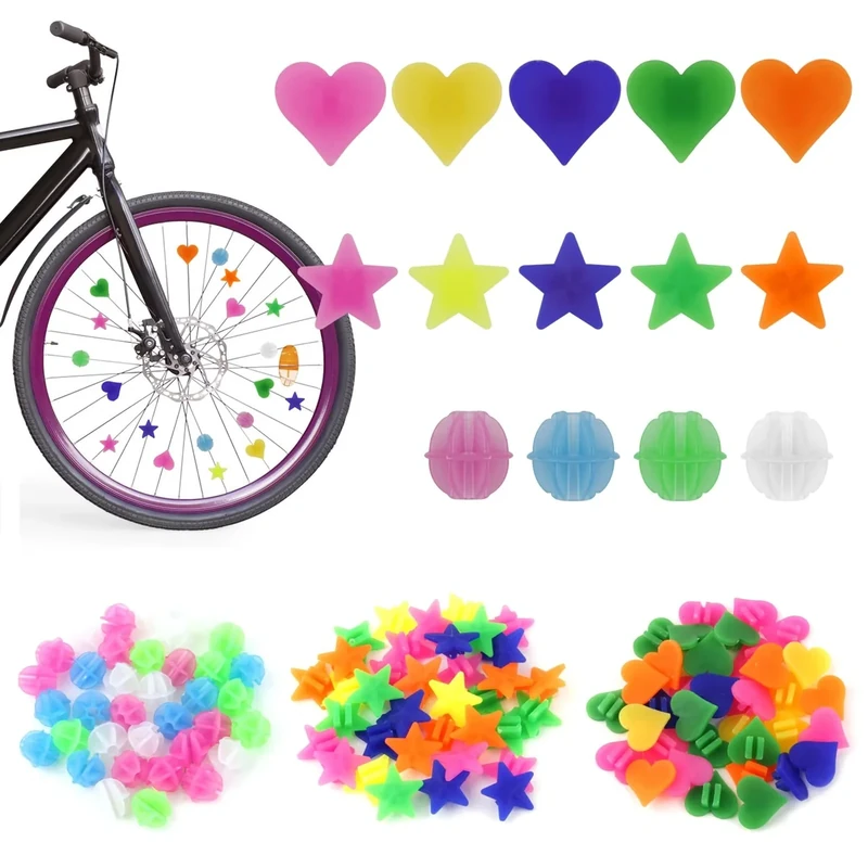 210 Stück Bunten Fahrradspeichen Fahrrad Zubehör Kinder, Fahrrad Speichenperlen Kinderfahrrad Reflektierende Speichenklicker, Fahrradspeichen Dekorationen für Mädchen und Jungen Speiche Perlen