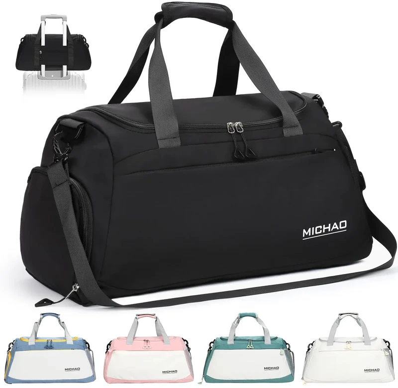 Damcyer Reisetasche Sporttasche Damen Reisetasche Groß 48x23x27 Sporttasche Mit Schuhfach Und Nassfach Wasserfest Handtasche, Orange - Image 1