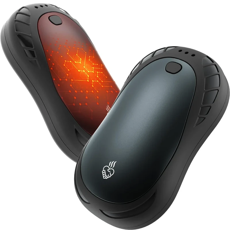 FANDLISS Handwärmer Elektrisch 2er, Tragbare Taschenwärmer Handwärmer Wiederaufladbar 6000 mAh Hand Warmers 3 Heizmodi Schnelles Aufheizen,Ideal Warmes Geschenk für Outdoor Sport,Camping im Winter