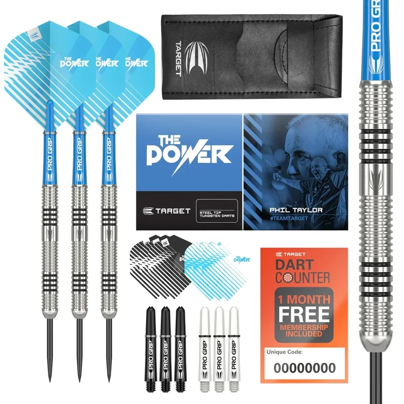 Target Darts Phil Taylor 24G Wolfram Stahlspitze Dart Satz Dartpfeile - 9 Pro Grip Schäfte - 9 Pro Ultra Dart Flights – Dart Wallet