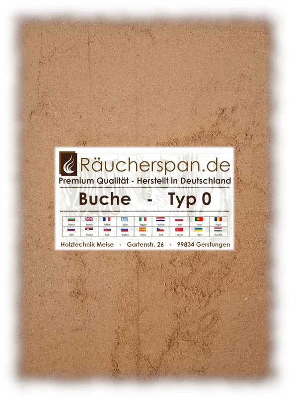 Räucherspan.de - Typ 0, 5kg feinstes Räuchermehl aus Buche (0,02mm), allerhöchste Rauchdichte