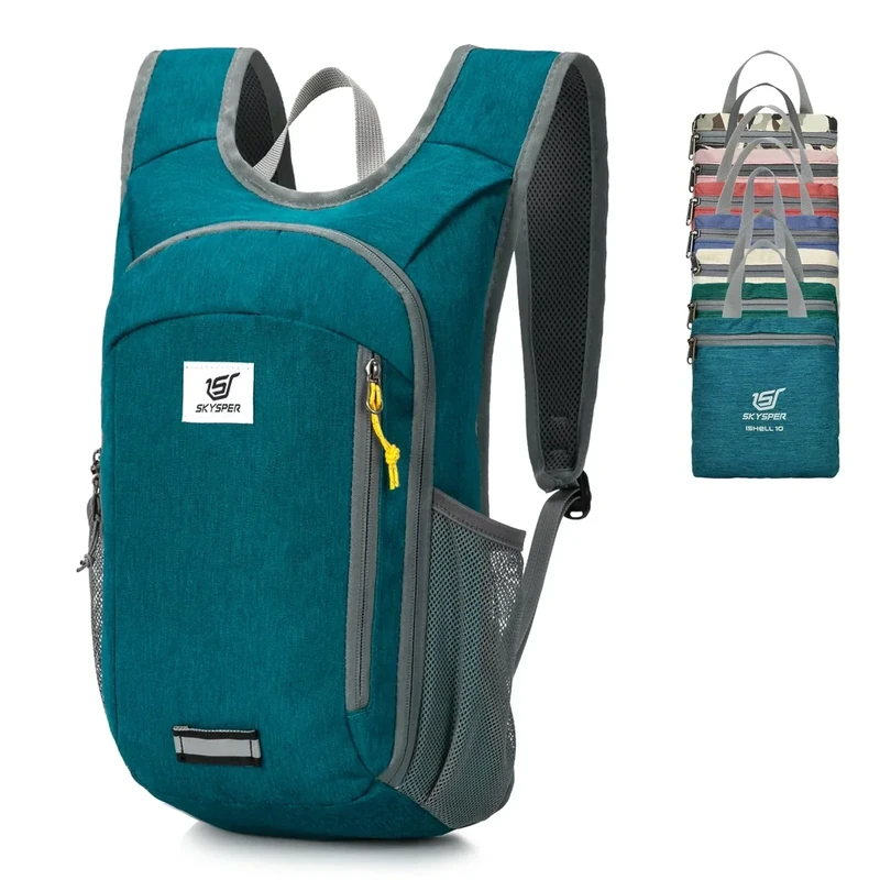 SKYSPER 10L Faltbarer Rucksack Ultraleicht Tagesrucksack Wasserfest Daypack Reiserucksack Wanderrucksack für Wandern Reisen Städtetrips