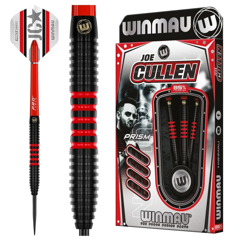 WINMAU Darts - Joe Cullen 85% Pro-Series 25g Professional Dart-Set mit Dart-Flüge und Dart-Schäften