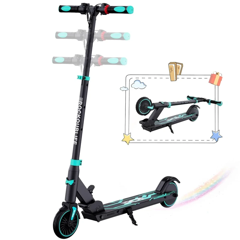 RCB TECH E-Scooter Kinder (8-12-16 Jahre) - Faltbarer Elektroroller - Max Reichweite 16 KM - Max. 20 KM/H - Geschenk für Kinder und Jugendliche