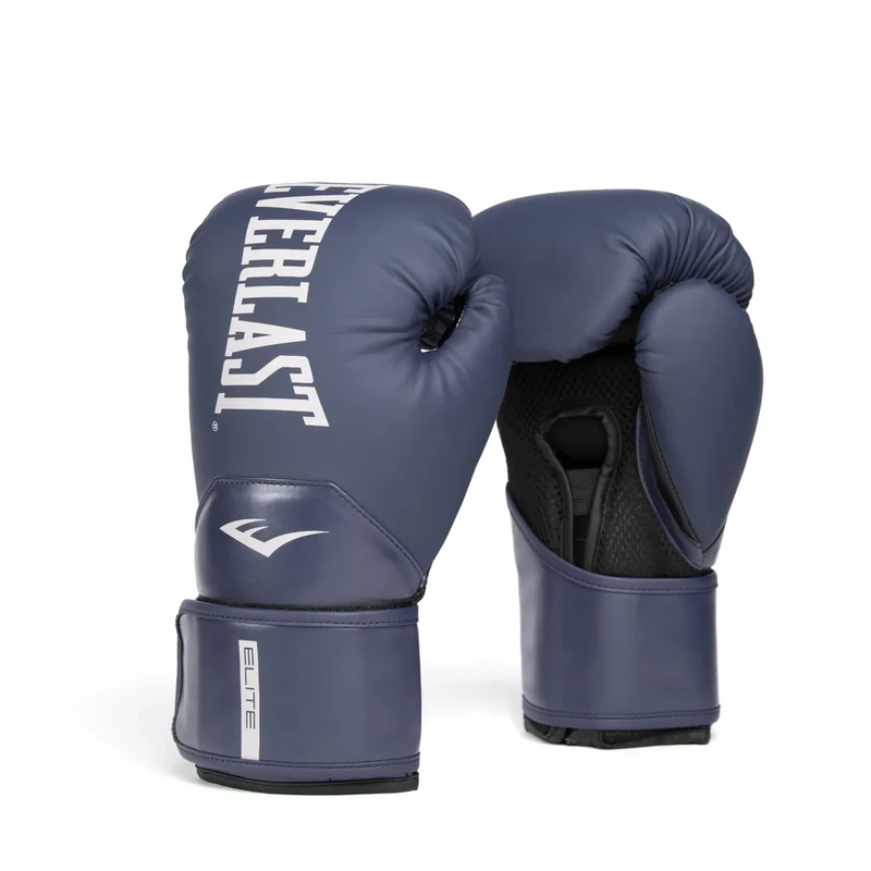 Everlast Elite 2 16oz Boxhandschuhe Navy, für Sandsack, Pratzen & Sparring, Klettverschluss, ergonomischer Griffsteg, Split-Schaum – Original Everlast