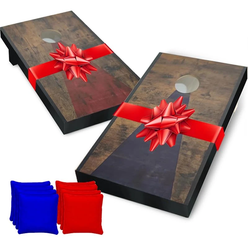 Offizielles Cornhole Spiel aus Holz – 90×60 cm – Premium Holzbretter – Komplettes Set mit 2 Boards + 8 Säckchen – Robustes Wurfspiel für draußen, Garten, Strand & Events – Original Corner