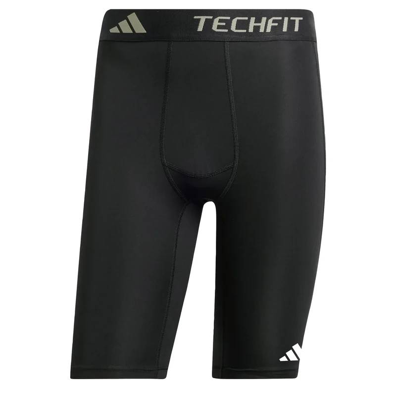 adidas Men's TECHFIT COMPRESSION TRAINING SHORT TIGHT, Black, L