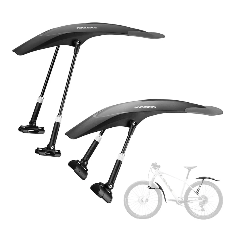 ROCKBROS Fahrrad Schutzbleche Set Vorne+Hinten Fahrradschutzblech Verstellbare Universale Flexible Steckschutzbleche mit Streben 26-29 Zoll Räder Innovativ Montage für MTBs Citybikes Rennräder