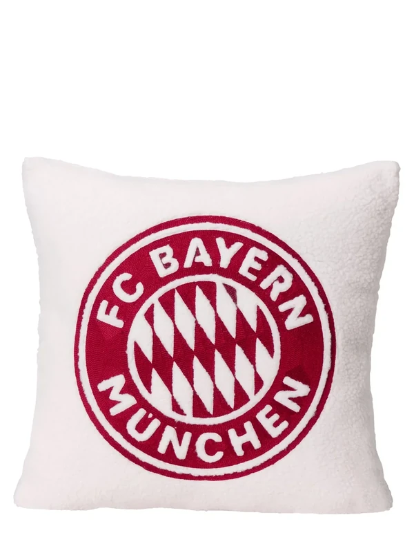 FC Bayern München Dekokissen I Sofakissen I Sherpa I Weiß I 45 x 45 cm