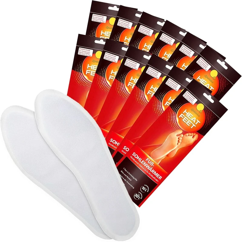 Fußwärmer Einlegesohlen für Schuhe - 12 Paar - Einmal Sohlenwärmer für 10 Stunden Wärme - Unisex Wärmesohlen Schuhwärmer in Einheitsgröße 100% natürlich