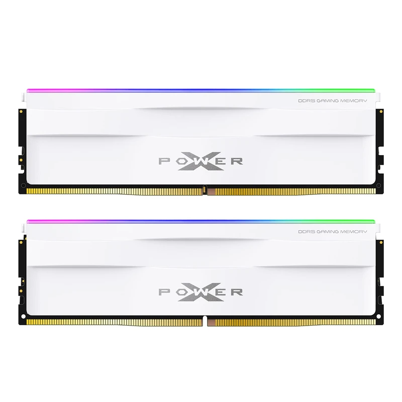 Silicon Power DDR5 32GB (2x16GB) RGB 6000MT/s (PC5-48000) 288-pin CL30 1.35V UDIMM Desktop Memory Module RAM SP032GXLWU60AFDH White RGB