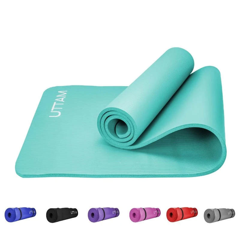 UTTAM Yoga Mat | Multi-Purpose Extra Thick Foam Exercise Mats | Stretching, Resistance Workout & Therapy – Pilates, Home & Gym Equipment Accessory for Men Women Kids (183 x 60cm) (Teal)