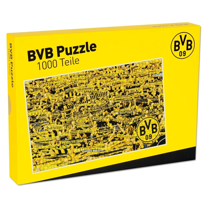 Borussia Dortmund BVB Puzzle 1000 Teile, exklusiv Amazon, Wimmelbild Südtribüne, schwarzgelb