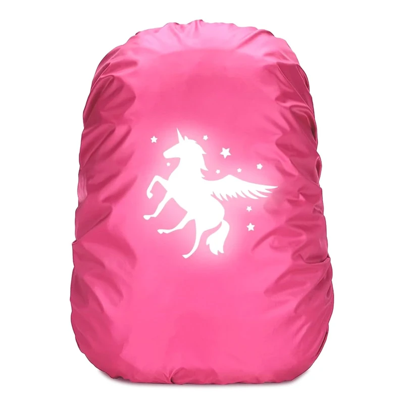 Leeelyan Einhorn Schulranzen Regenschutz,Regenschutz Schulranzen Einhorn,Einhorn Rucksack Überzug Reflektierend,Regenschutz Schulranzen Step by Step,Rucksack Überzug Reflektierend für Mädchen/Kinder