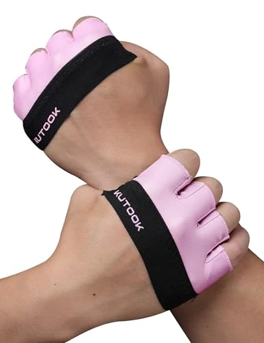 KUTOOK Fitnesshandschuhe Herren Kraftsport Krafttraining Handschuhe Damen Gym Gloves Women Sporthandschuhe Griffpolster Trainingshandschuhe Pink Leopard Muster S