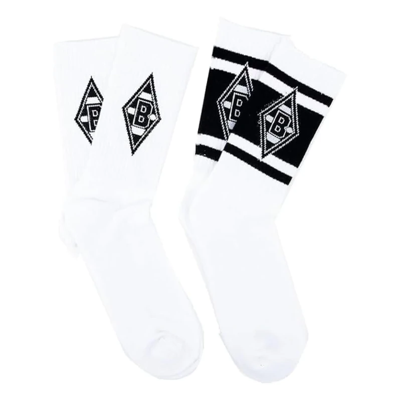 Borussia Mönchengladbach Sportsocken 2er Pack | Offizieller Fanartikel Fohlenshop | mit eingewebtem Rautenmuster des VfL | Gladbach Socken in 3 Größen