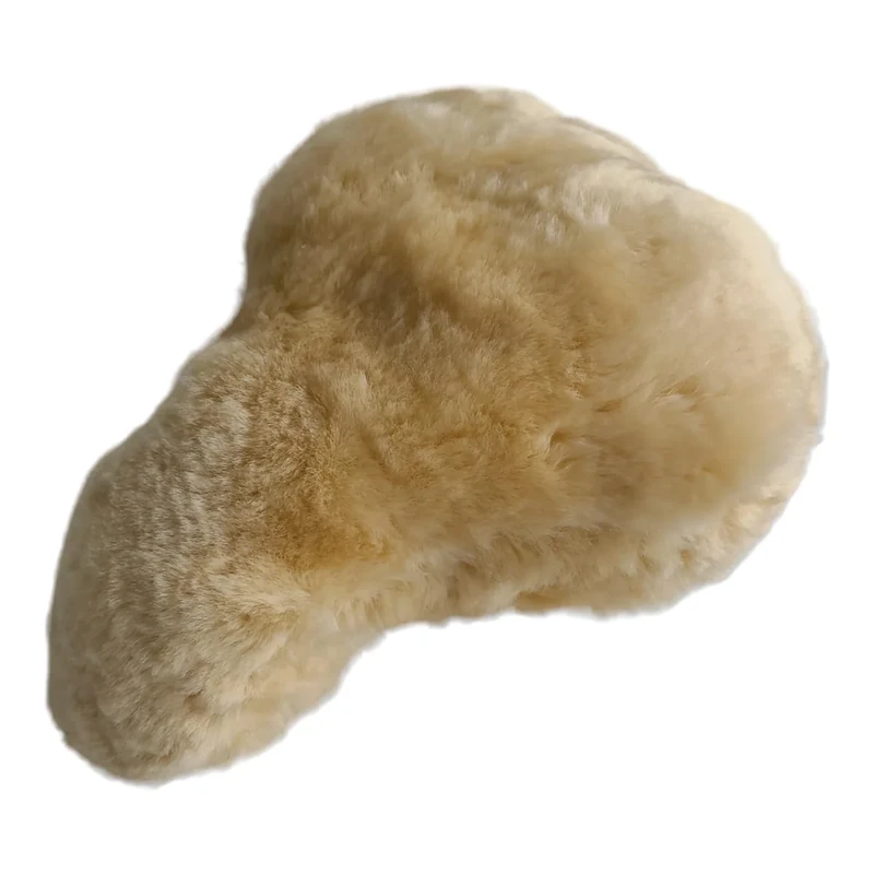 Naturasan Fahrradsattel Lammfell Bezug Fahrradsattelüberzug aus Merino Lammfell, Schaffell Fahrrad Warmer Winter Sitzbezug (Beige, 30,5 x 23,5 cm (Size M))