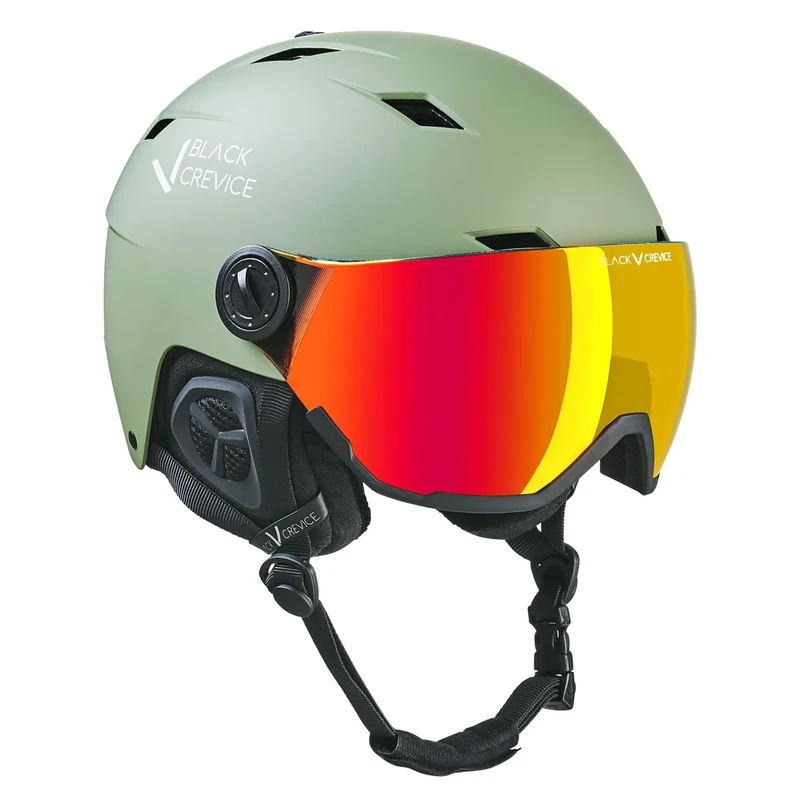 BLACK CREVICE Skihelm mit Visier Kirchberg Olivin, M (54-57cm)