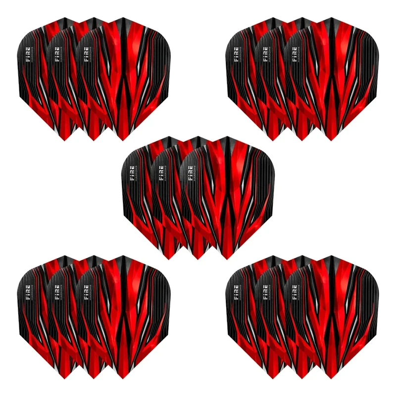 Harrows Fire Dart Flights, 5 x Sets Darts Flights (15 Flights insgesamt) I 100 Mikron Dart Flights I Premium Extra Strong Made in UK I Professionelles Dartzubehör I Red Dart Flights