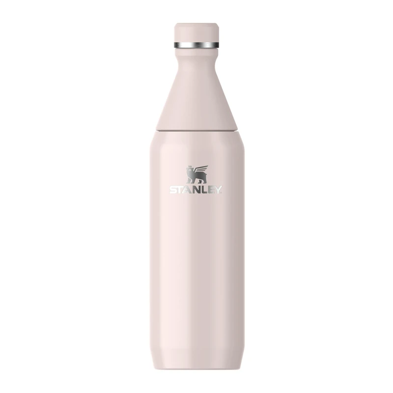Stanley All Day Slim Trinkflasche Edelstahl 591 ml - Thermosflasche Kühlt 6 Stunden - 11 Stunden Eisgekühlt - BPA-Frei - Auslaufsichere Wasserflasche - Spülmaschinenfest - Rose Quartz - Image 1