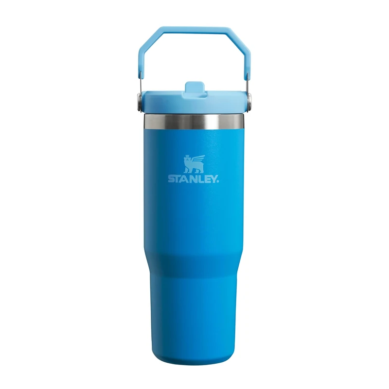 STANLEY Flip Straw Tumbler 1.0 Trinkflasche Mit Strohhalm 0.89L - Thermosflasche Hält 12+ Stunden Kalt - Spülmaschinenfest - Sportflasche - Wasserflasche BPA Frei - Azure - Image 1