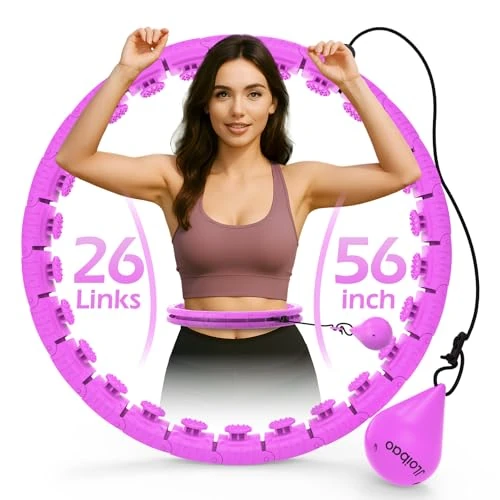 JLoibao Gewichteter Hula-Kreis mit 26 Gliedern (142 cm) für Erwachsene, Gewichtsverlust, Infinity-Reifen, Übergröße, für Frauen, intelligentes Trainingsgerät