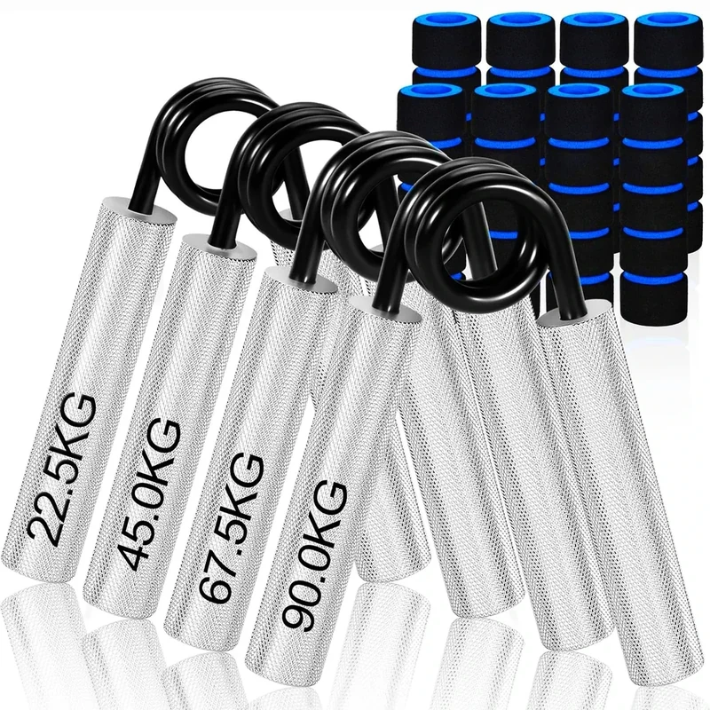 4er Pack Handtrainer Fingertrainer, Aluminium Unterarmtrainer, Grip Griffkraft Trainer, Handmuskeltrainer für Handgriff-Stärker，Muskelaufbau und Hand-Rehabilitationsübungen（50/100/150/200LBS）