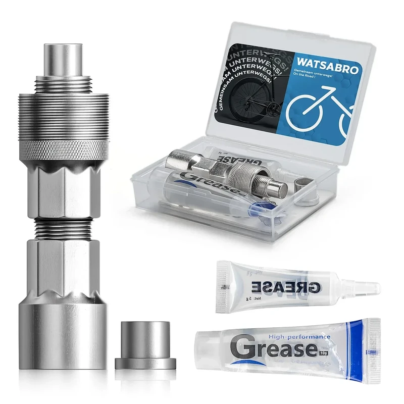 WATSABRO Kurbelabzieher Fahrrad 14mm Schlüssel Universal Tretlager Werkzeug für 16mm Schraubenschlüssel, Kurbelabzieher kompatibel für (Shimano/ISIS/Bosch E-Bikes) Octalink 4-Kant Square Type
