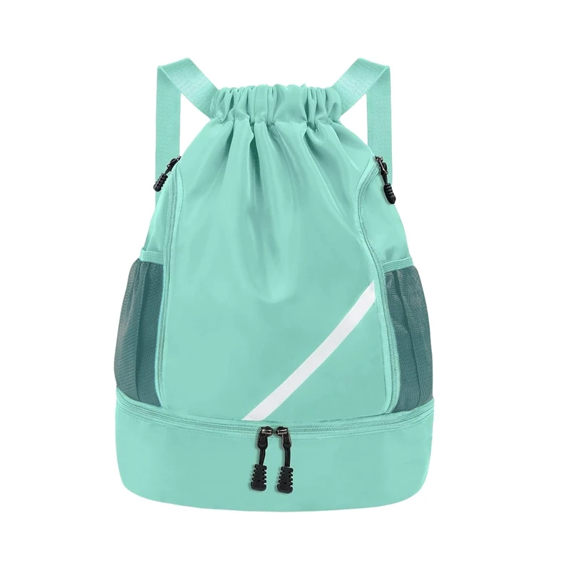 flintronic Mode Sport Rucksäcke, Turnbeutel, Große Kapazität Kordelzug Sporttasche, Gymsack Wasserfest Sporttasche, Turntasche mit Schuhfach & Wasserflaschen-Netztaschen, für Erwachsener Jugend