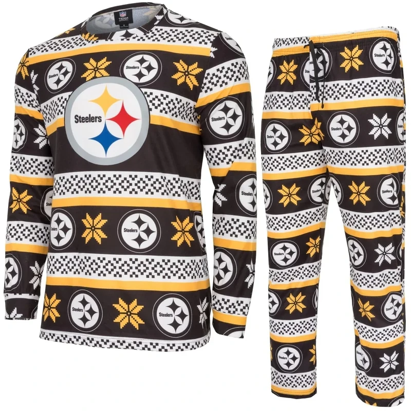 FOCO NFL Winter Xmas Pyjama Schlafanzug Pittsburgh Steelers - M