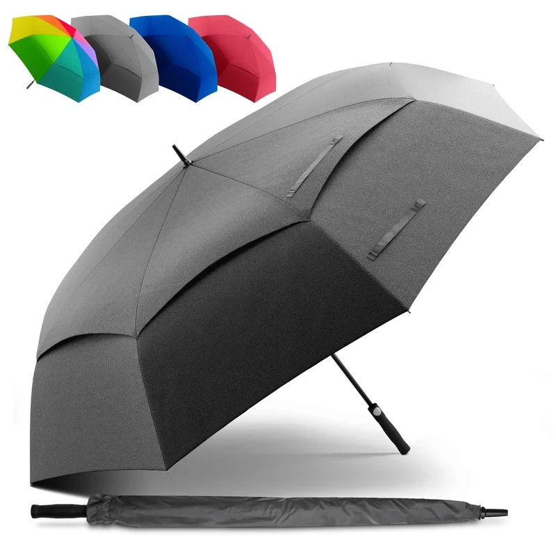 STYNGARD XXL Regenschirm Groß Sturmfest [Ø 140 cm] - Golfschirm mit Doppelbespannung für maximalen Wind- und Regenschutz Modell - Regenschirm für 2 Personen - BELFAST
