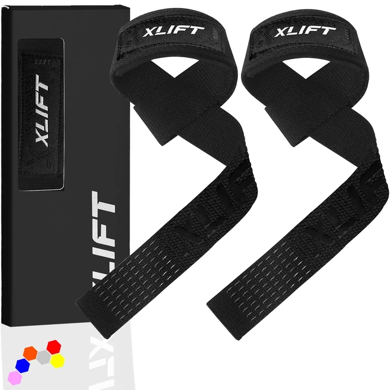 XLIFT Zughilfen Krafttraining - Lifting Straps - Bodybuilding, Kreuzheben, Powerlifting - Kreuzheben Gurte - Profi Lifting Straps - Lifting Straps Rutschfest - Gym Zubehör für Frauen und Männer