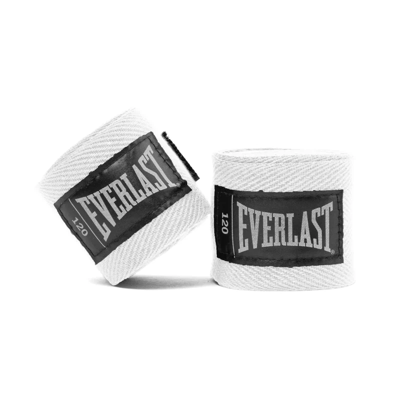 Everlast Core Handbandagen, atmungsaktiv, Polyester-Baumwolle, Klettverschluss, Handgelenk- und Knöchelschutz, zum Tragen unter Box- oder Trainingshandschuhen, ideal für Kampfsport, 304,8 cm, Weiß - Image 1
