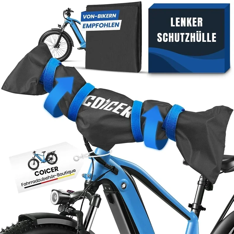 Coicer 2er pack Lenkerschutzhülle Ebike Transportschutz Fahrrad Zubehör Fahrradabdeckung wasserfest feuchtigkeits- und staubgeschützt Fahrrad Abdeckung