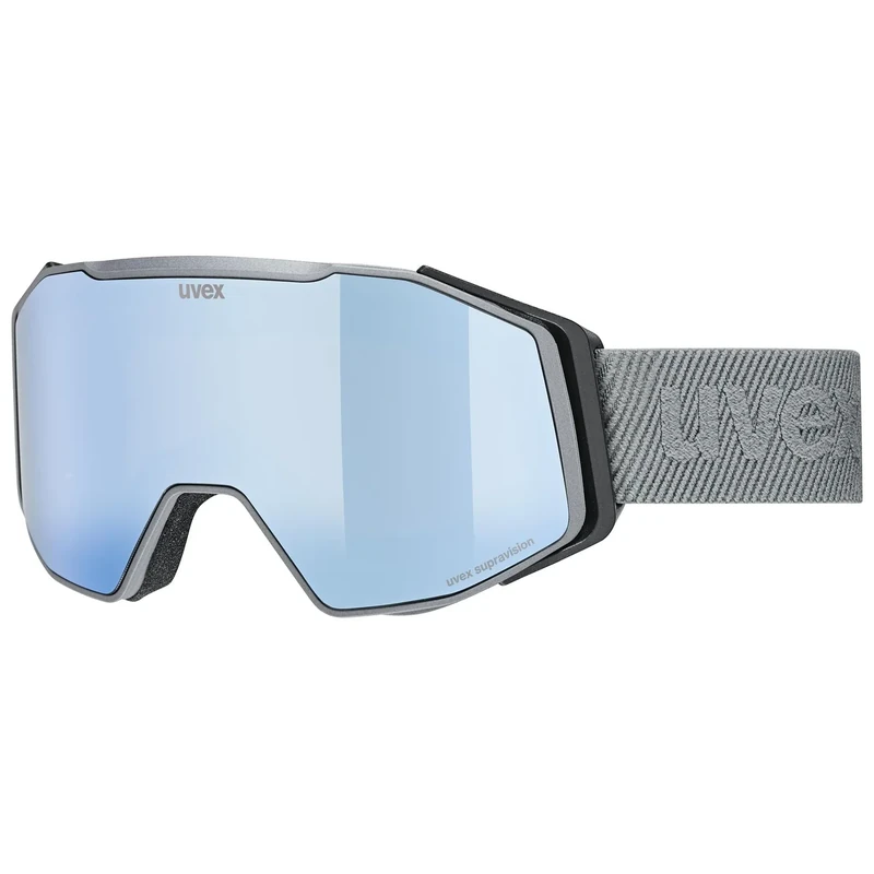 uvex gravity FM - stylische, verspiegelte Skibrille mit Anti-Fog-Beschichtung und Over-The-Glasses-Konstruktion für Damen und Herren - rhino matt/ice-orange - one size