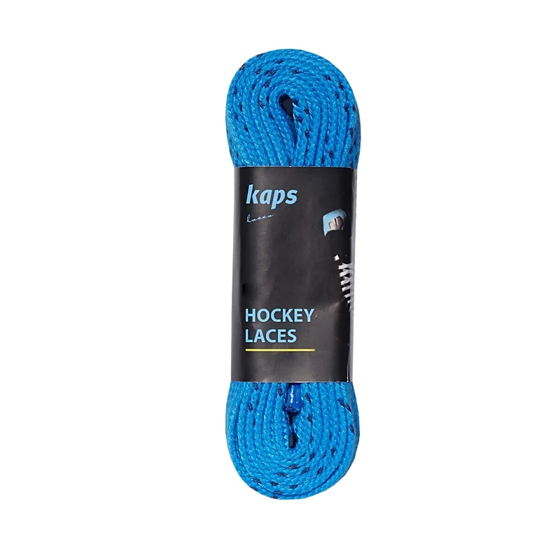 Kaps Wasserfeste Schnürsenkel aus Polyester für Schlittschuhe | Extrem Reißfest (190 daN), Wasserfest | Für Eishockey Schlittschuhe (Blau-Marineblau - 300 cm)