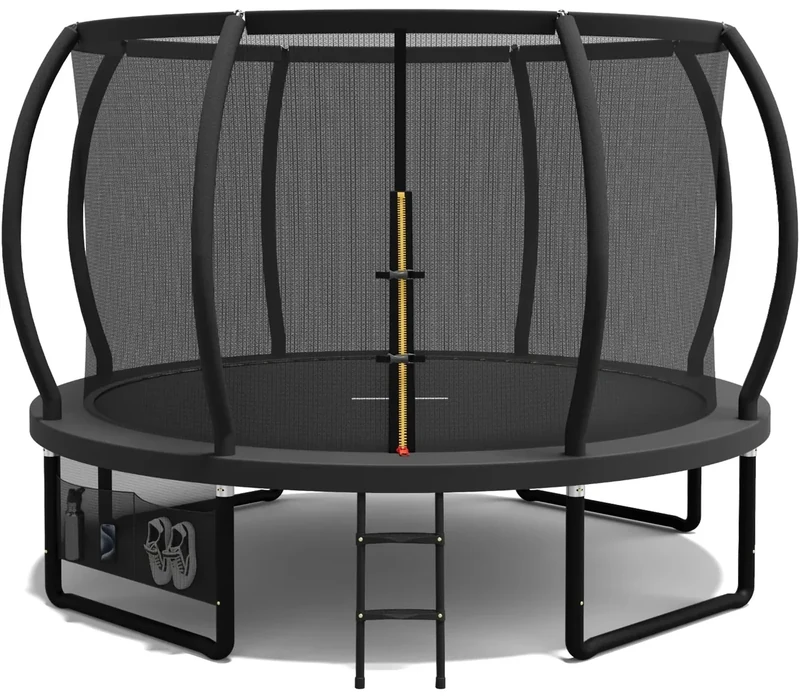 Devoko Trampolin Outdoor Ø 228/305/366/427 cm, GS-Zertifikat, Kindertrampolin Gartentrampolin mit Sicherheitsnetz, Rundes Riesentrampolin mit Leiter und Schuhbeutel