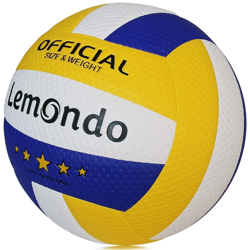 Lemondo Volleyball Geprägtes Material verbessert die Griffigkeit weich offizielle Größe 5 wasserdicht Beachvolleyball Sandsport für Indoor Outdoor(mit Pumpe)