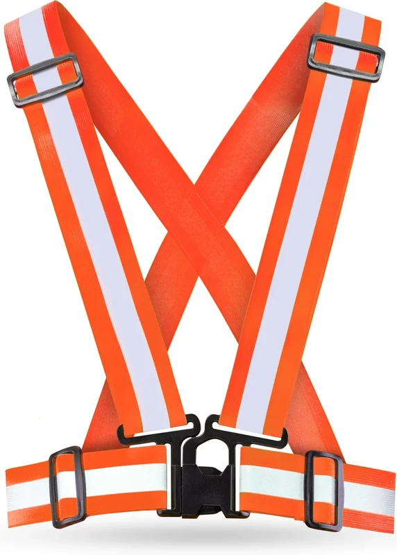 AVANA Reflektorweste Reflektierende Sicherheitsweste Einstellbar Warnweste Leicht Hohe Sichtbarkeit Joggen Fahrrad Laufen Motorrad für Erwachsene & Jugendliche 2er-Set (Orange)