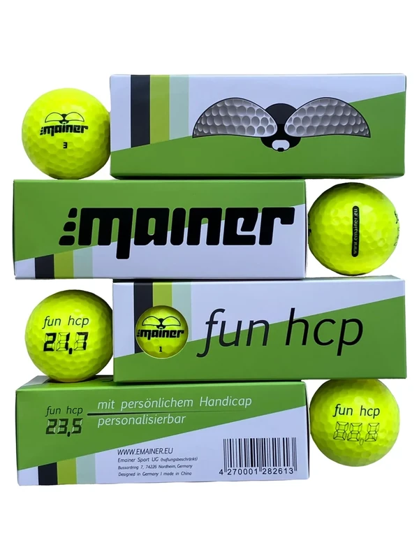 Emainer Golfball, softe Golfbälle mit maximaler Reichweite, Dieser Ball kennt Dein Handicap, im 3er-Pack, Farben: weiß und gelb glänzend, rot matt (gelb Supersoft, 4x3er Pack)