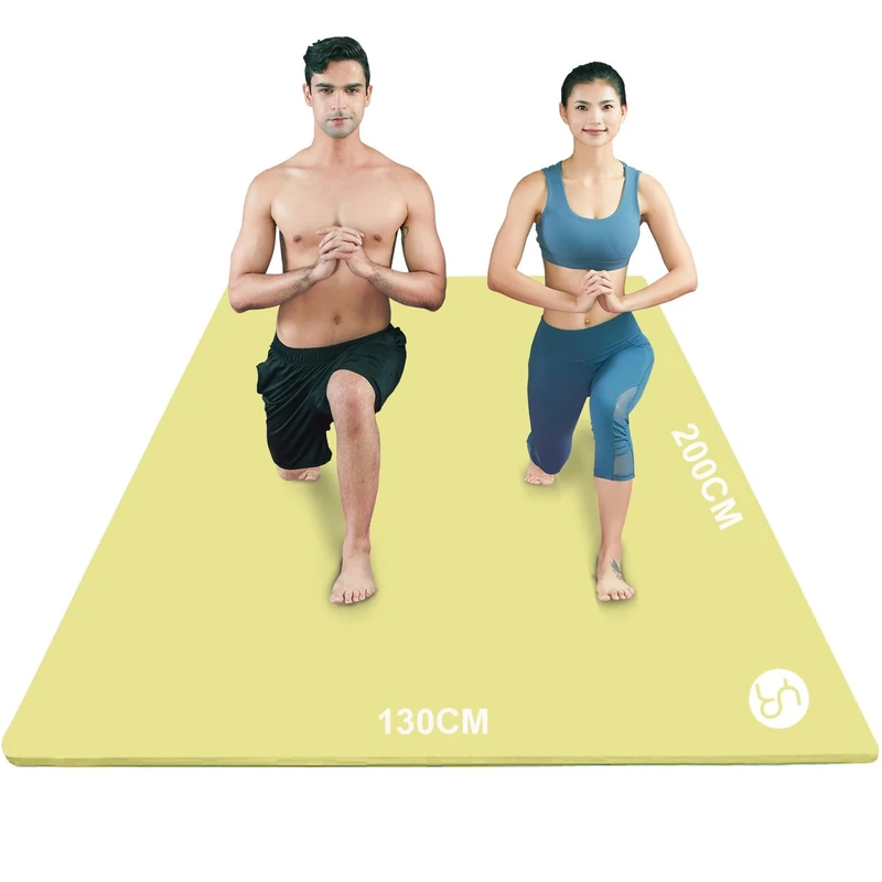 RYTMAT Yogamatte XXL 200x130cm NBR 15mm Dick und Bequem Gymnastikmatte für Heim-Fitness Yoga Pilates, Eltern-Kind-Aktivitäten, Senioren-Fitness, Spielmatte für Hunde