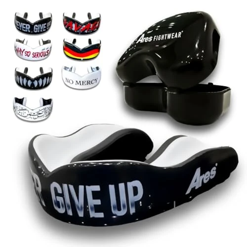 Ares Fightwear® ProLine Mundschutz Boxen inkl. Aufbewahrungsbox für Kampfsport, MMA & Athleten I Maximaler Zahnschutz dank idealer Passform in TOP Qualität I Profi Mouthguard für Herren & Damen