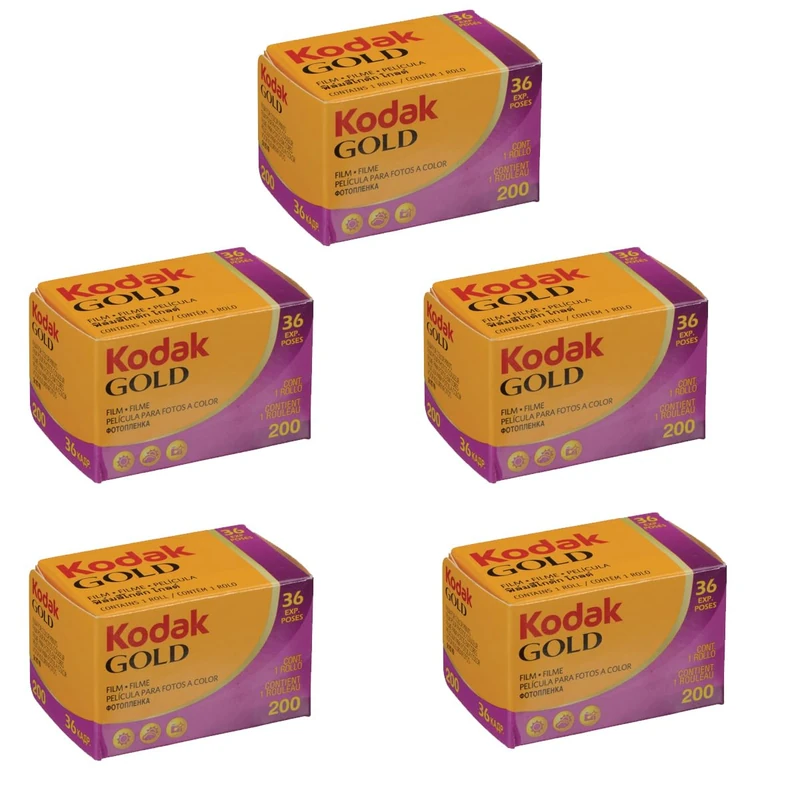 KODAK Kodacolor Gold 200 Farb-Negativfolie, 35 mm, 200 ISO, 36 Belichtungen, 5 Stück