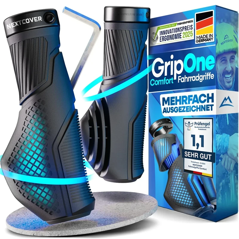 NEXTCOVER® Fahrradgriffe ergonomisch mit [Comfort-Grip-Technologie] I Universal Fahrrad- & MTB Griffe I Griffe Fahrrad I Lenkergriffe I Lenkergriffe 2 STK.