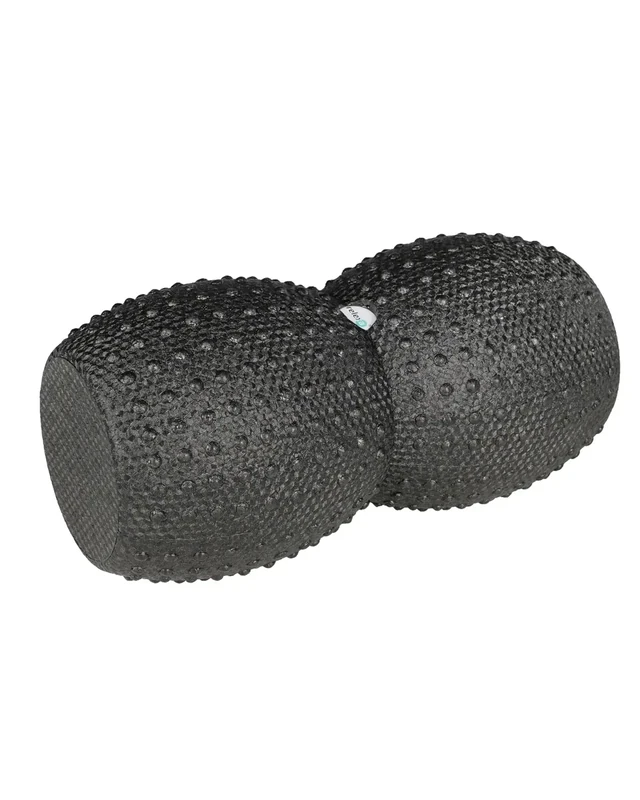 Relexa Peanut Faszienrolle – Effektive Rücken- & Körper-Massage - Ergonomische Erdnussform - Elastische Druckpunkte - Aus Recycelbarem EPP 17 x 33;5cm - Schwarz